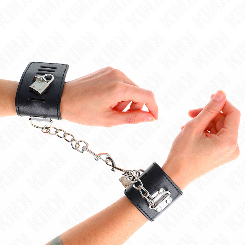 Menottes réglables noires KINK avec cadenas