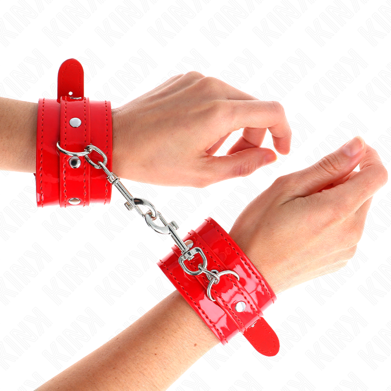 KINK menottes rouges brillantes, réglables