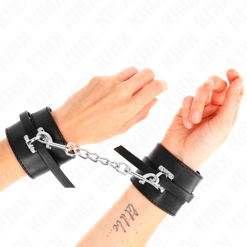 Menottes KINK Deluxe noires, réglables et verrouillables
