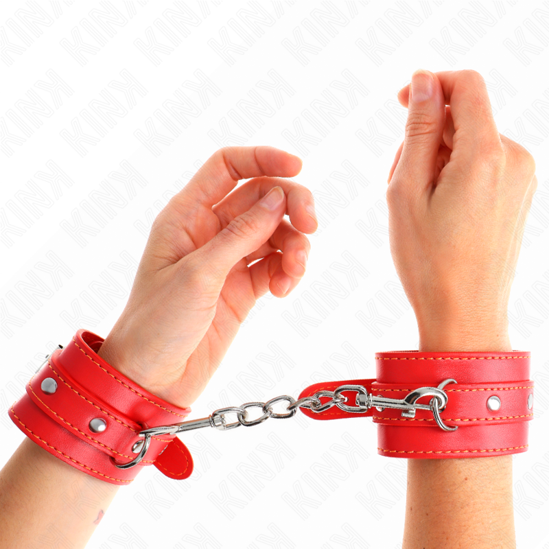 Entraves de poignet KINK rouges, réglables de 21 à 33 cm