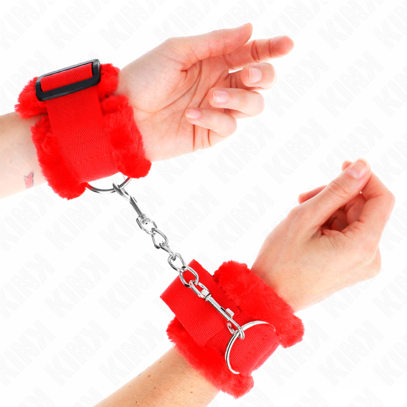Menottes KINK rouges avec doublure effet fourrure