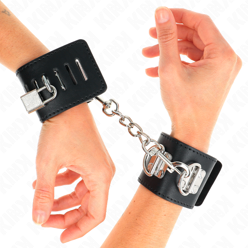 Menottes KINK noires avec fermeture pour cadenas