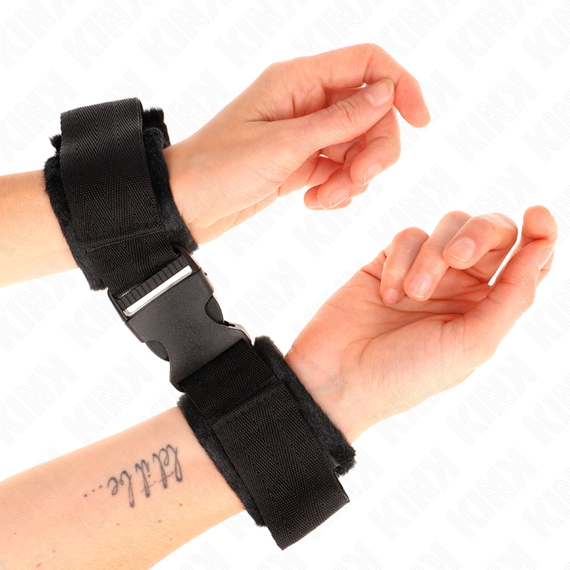 Menottes KINK en nylon à fermeture autoagrippante, rouge et noir