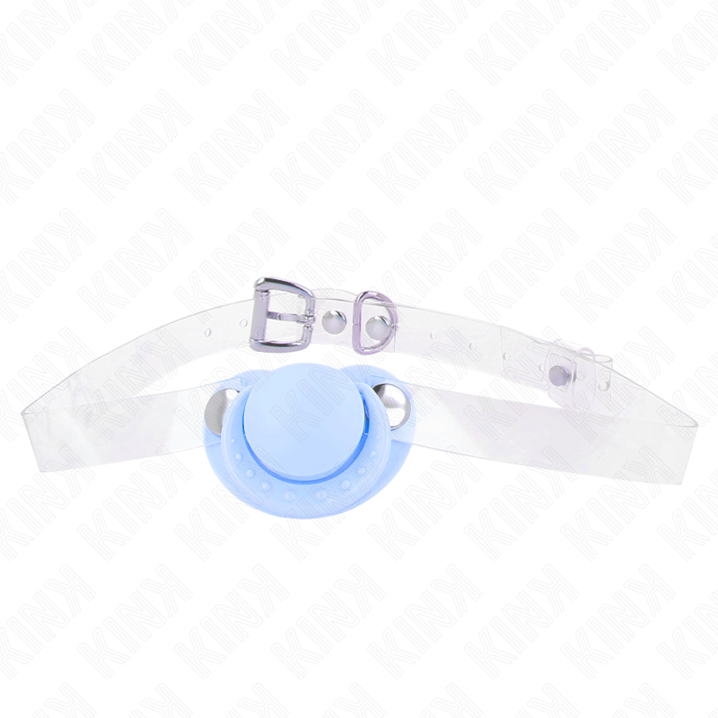 Bâillon KINK bleu clair en forme de sucette, réglable