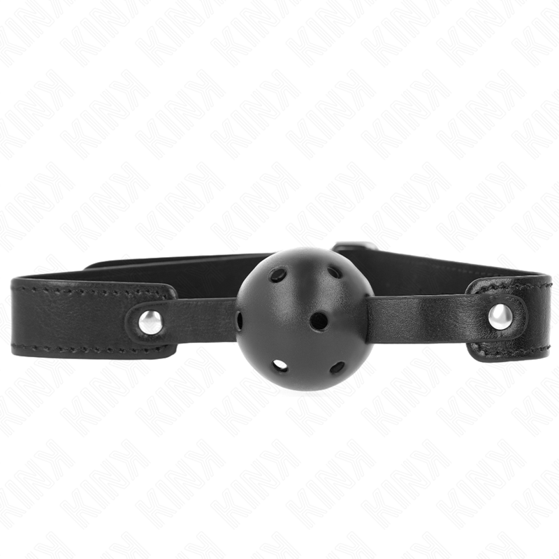 Bâillon boule KINK noir avec ouvertures respiratoires, 4,5 cm