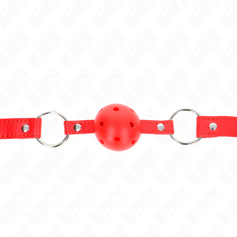 Bâillon boule rouge KINK à doubles rivets