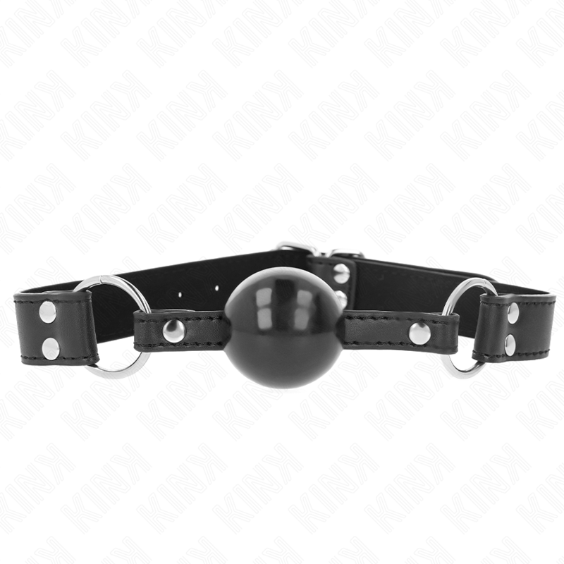 Bâillon boule KINK avec boule de 4 cm et sangle en similicuir