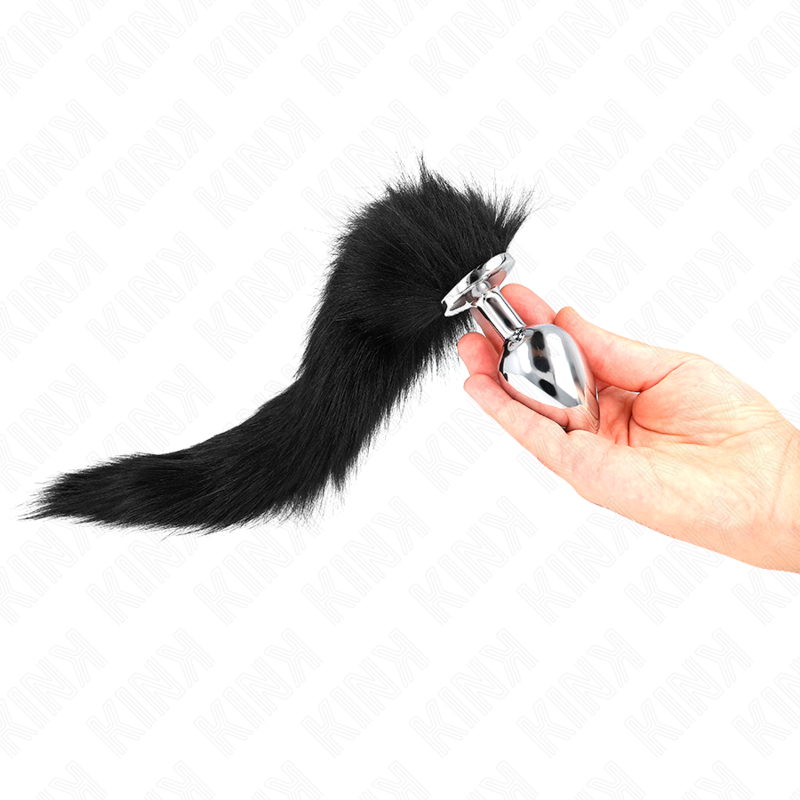 Plug anal KINK avec queue synthétique, taille L, noir