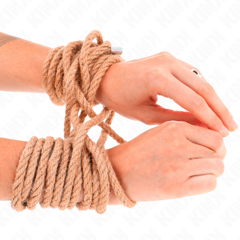 Corde de bondage en chanvre KINK ROPE ARTS avec embout métallique, 20 m