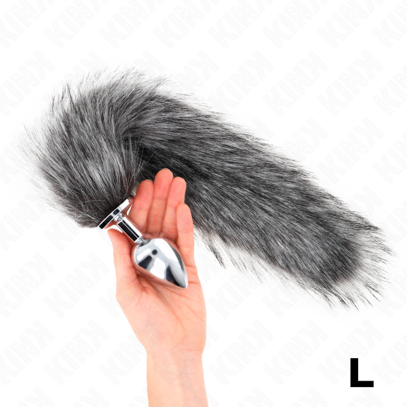 Plug anal KINK avec queue, taille L, gris