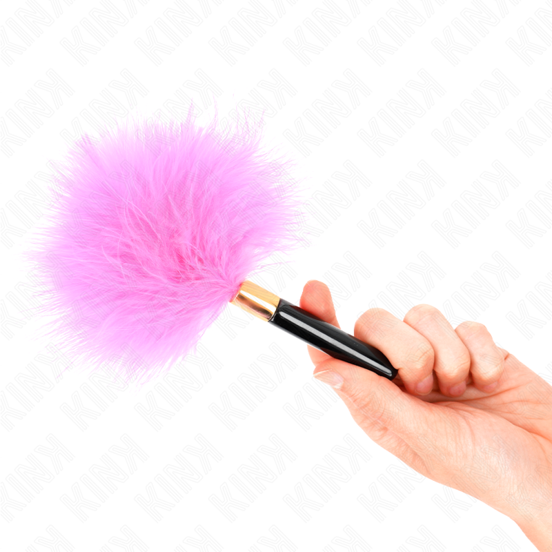Chatouilleur à plumes KINK fuchsia et or, 18 cm