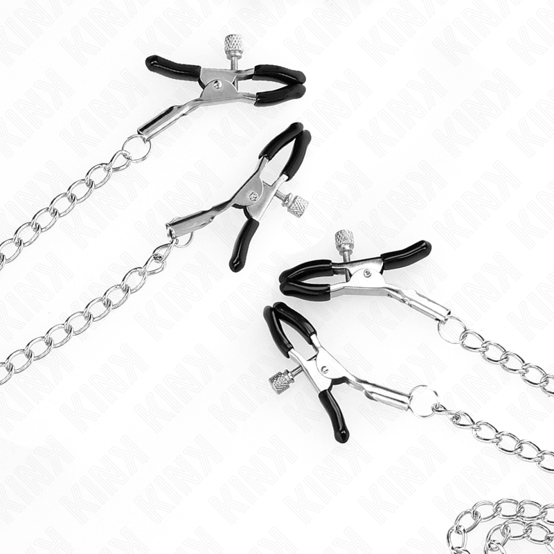 KINK pinces réglables pour tétons et clitoris, lot de 4, argentées