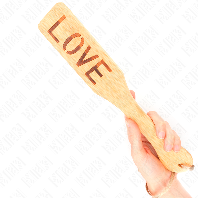 KINK Word Love Paddle en bambou, 32 × 5,5 cm