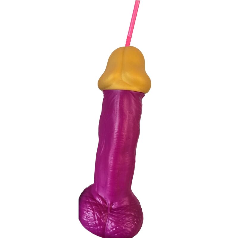 Verre à boire Diablo Picante en plastique rigide, forme de pénis, fuchsia, 500 ml