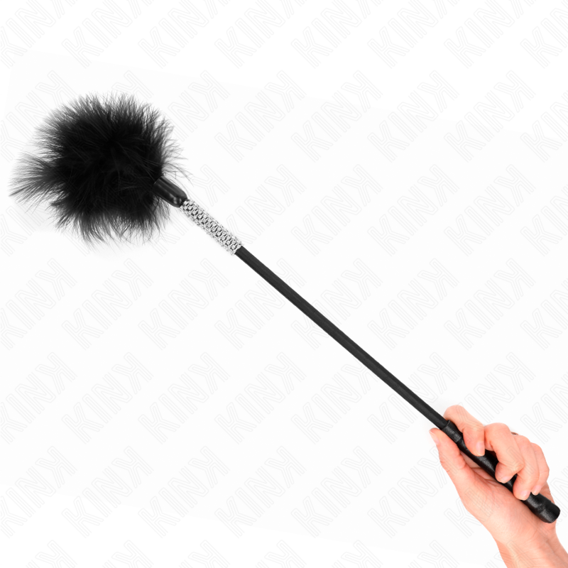 Chatouilleur à plumes KINK avec poignée strass, 50 cm