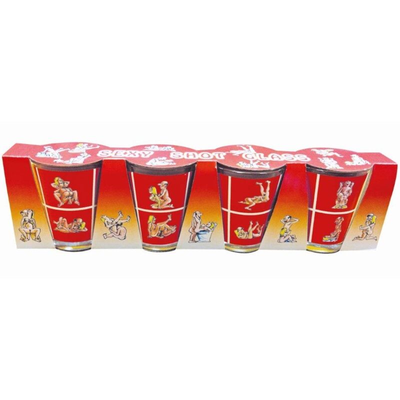 Diablo Picante : verres à shot aux motifs du Kama Sutra, lot de 4