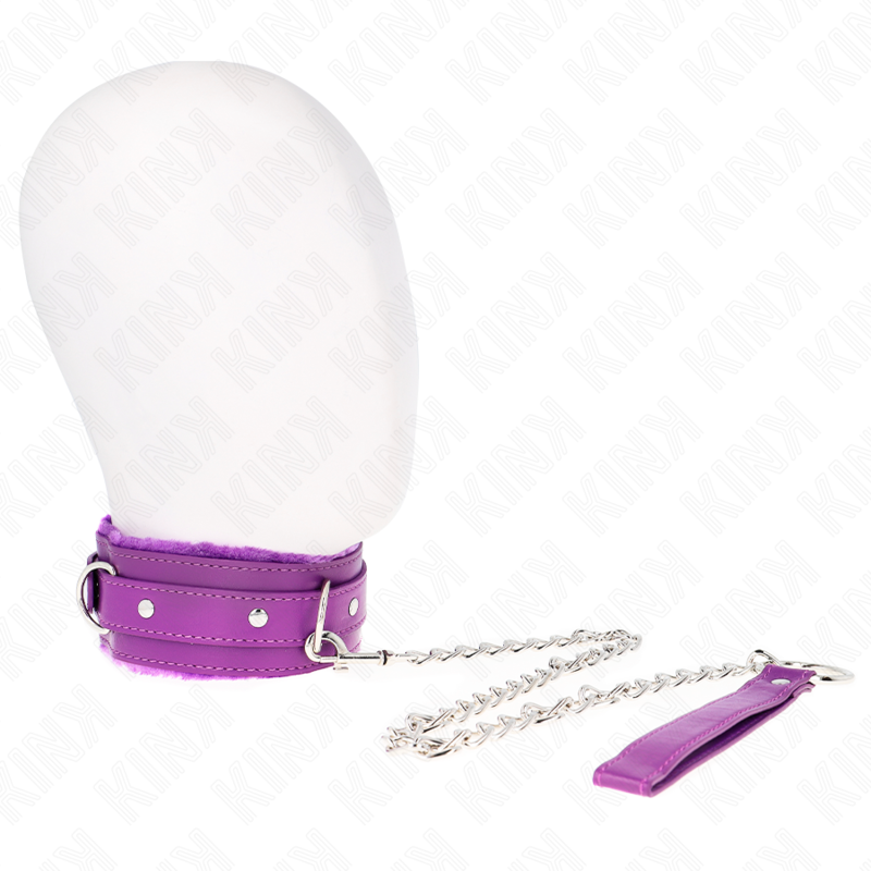 Collier BDSM KINK avec laisse, violet