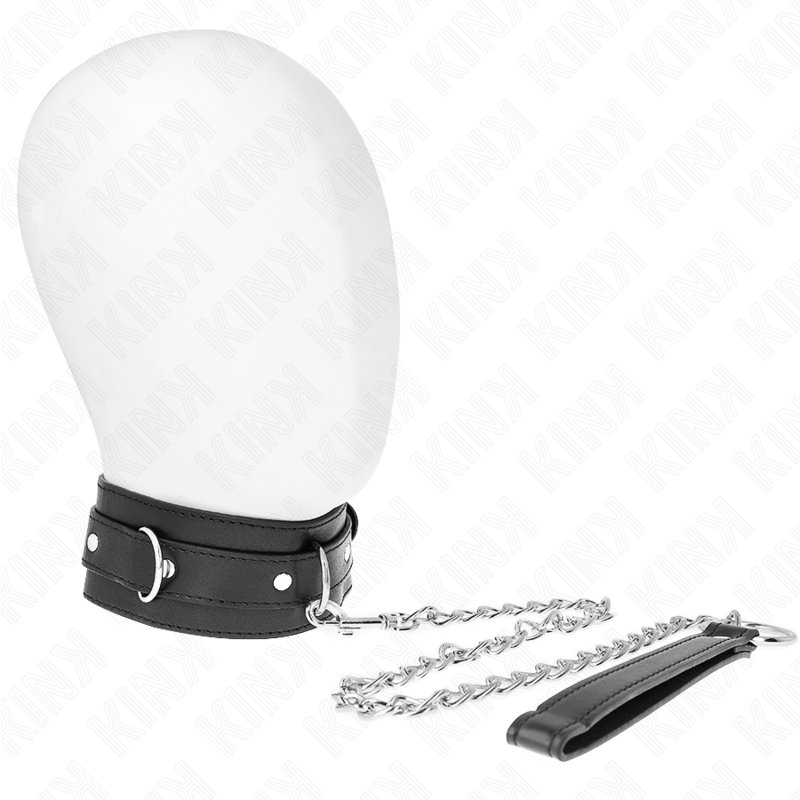 Collier BDSM KINK avec laisse, noir