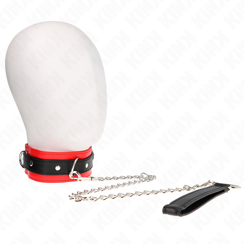 Collier BDSM KINK avec laisse, rouge, modèle 3