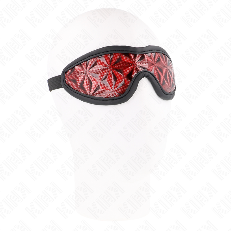 Bandeau pour les yeux KINK rouge à motif losanges, 20,5 × 6 cm