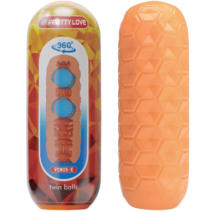 Masturbateur Pretty Love Twin Balls orange