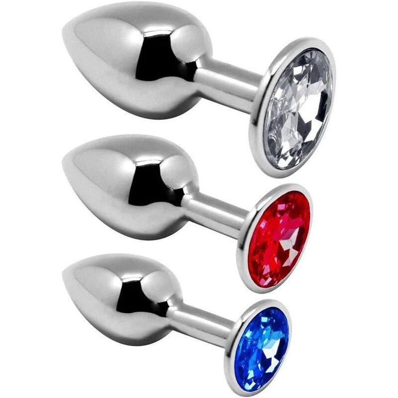 Set de plugs anaux en métal avec cristal pour des sensations de dilatation intenses ALIVE