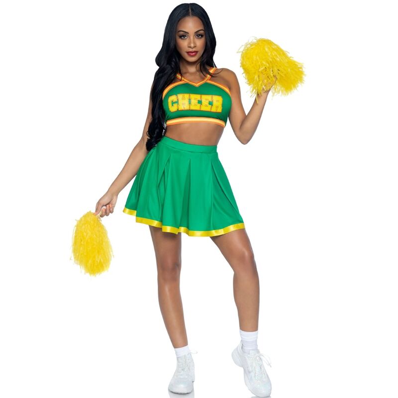 Costume de pom-pom girl Leg Avenue vert, S/M