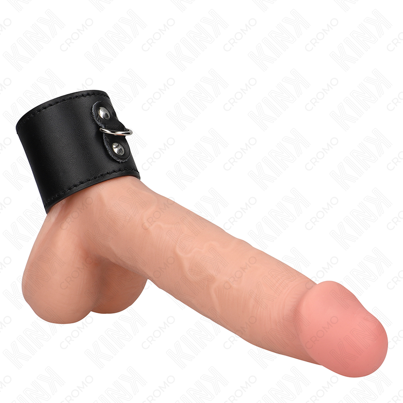 Anneau pénien en cuir KINK avec fermeture à pression, 18 × 5 cm