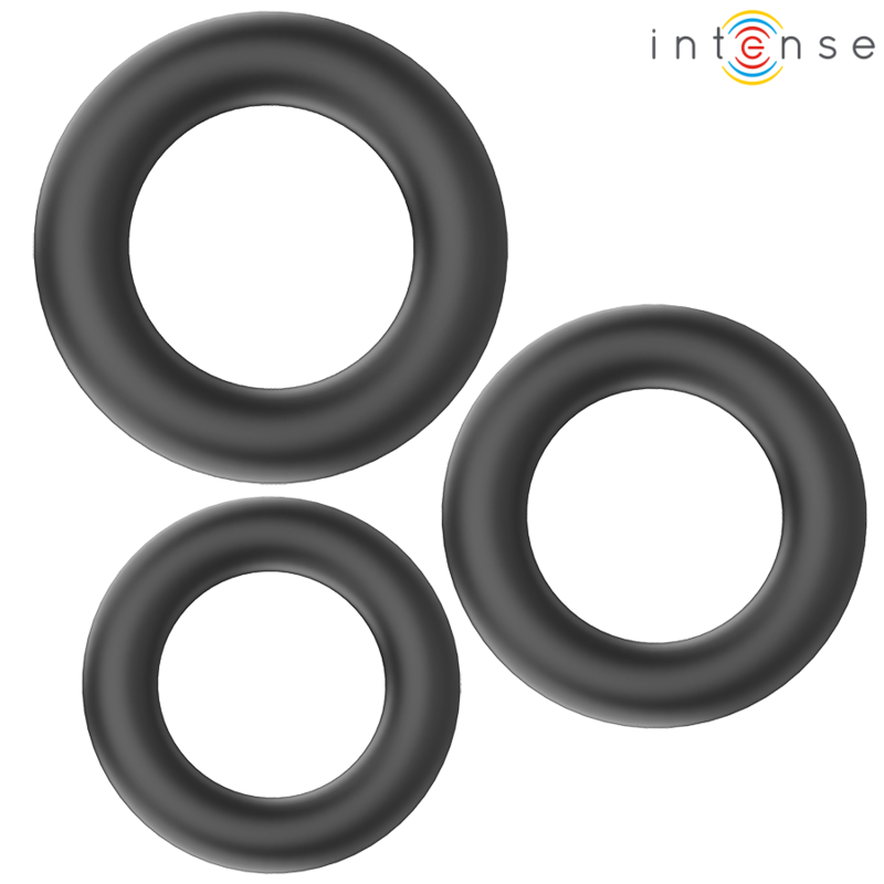 Anneaux péniens HUGH INTENSE FOR HIM sans vibration, lot de 3
