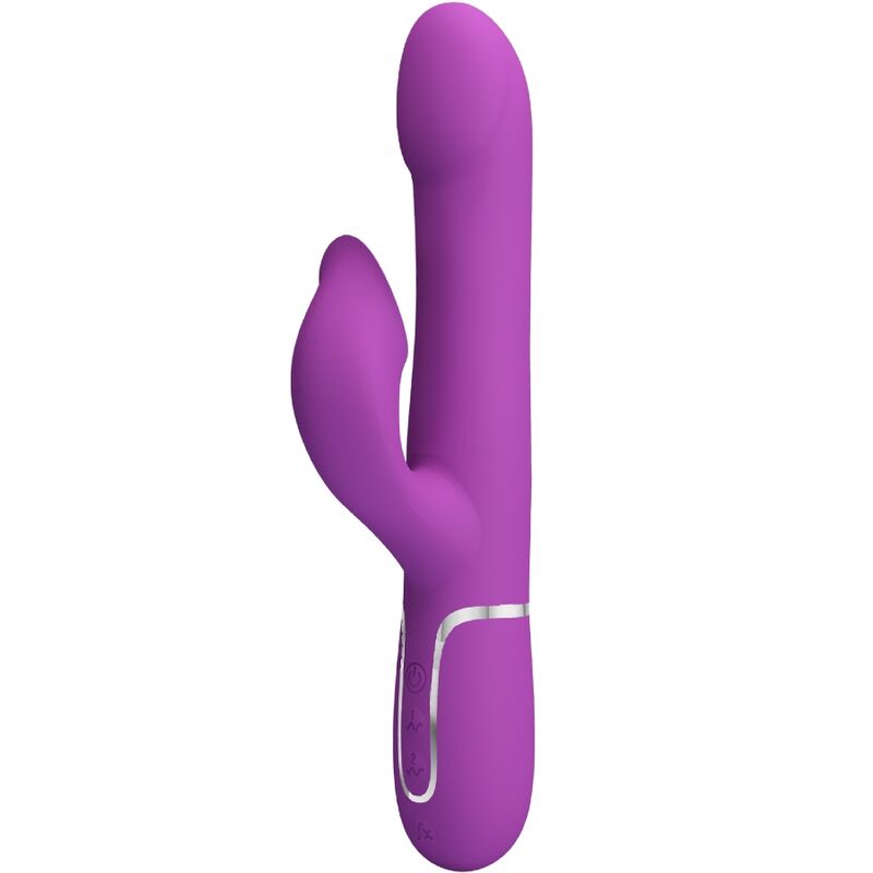 Vibromasseur Rabbit Pretty Love avec rangée de perles mobile, violet