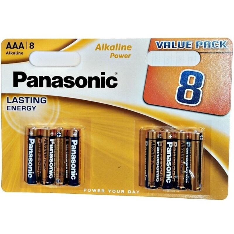 Piles AAA alcalines longue durée pour le quotidien, lot de 8 PANASONIC