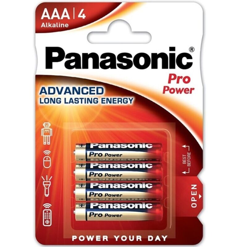 Piles alcalines AAA, lot de 4, longue durée pour vos appareils PANASONIC