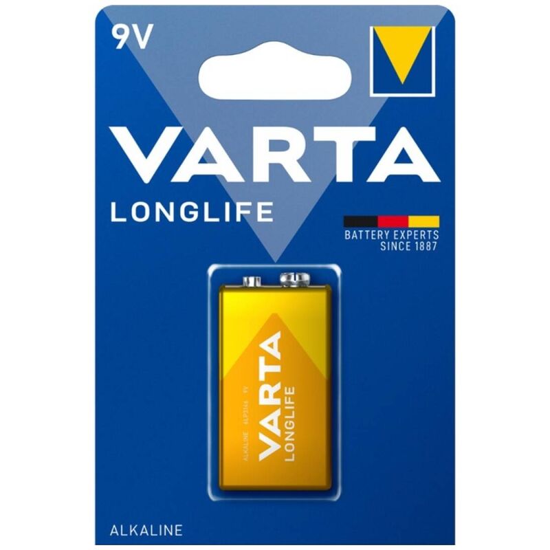 Pile alcaline 9 V longue durée pour détecteurs de fumée et appareils VARTA