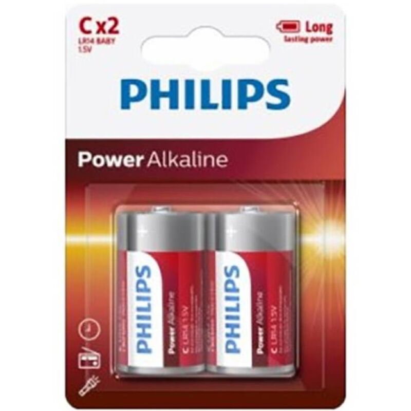 Piles C LR14 50 mm x 26 mm longue durée pour appareils et jouets PHILIPS