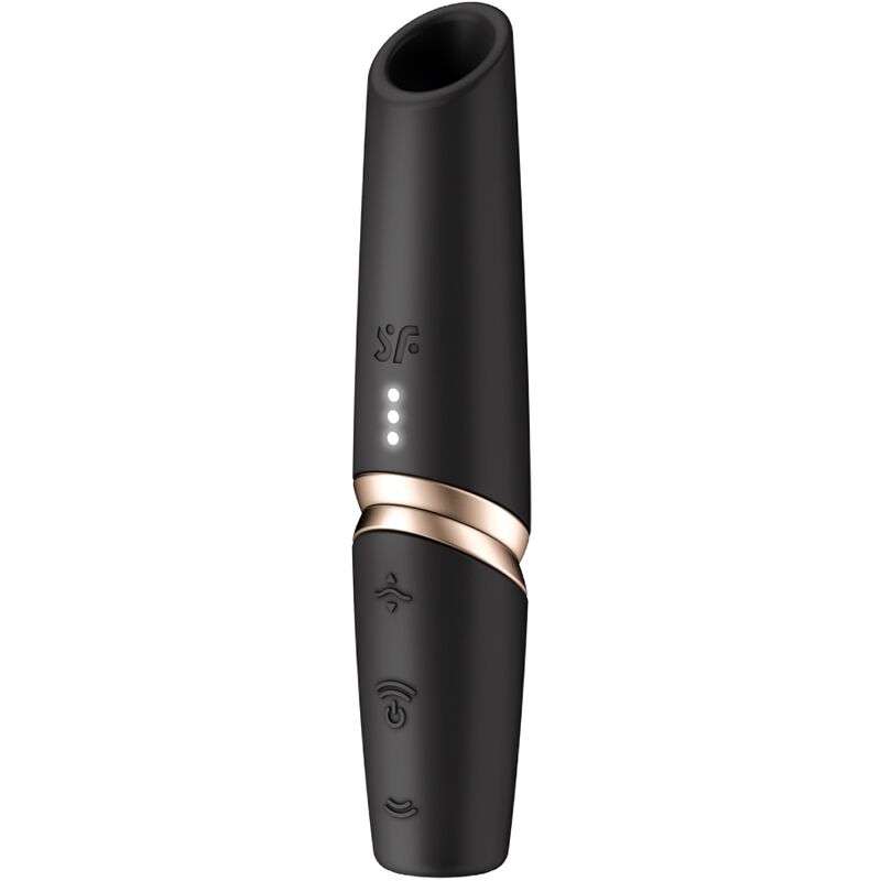 Stimulateur clitoridien Satisfyer Perfect Kiss Wave, noir et doré