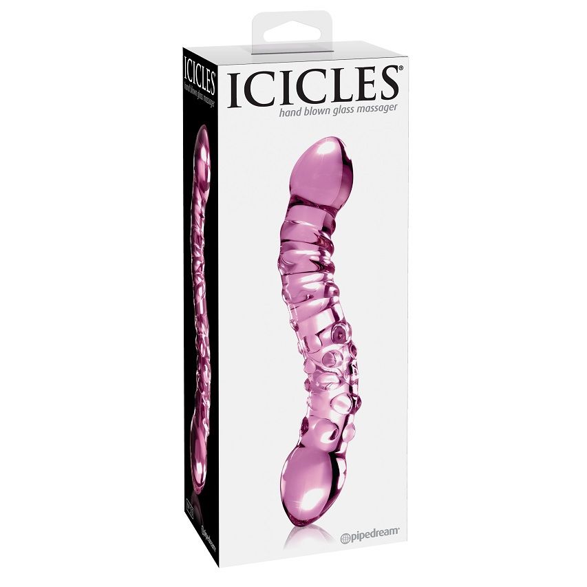 ICICLES N. 55, gode en verre à deux extrémités différentes