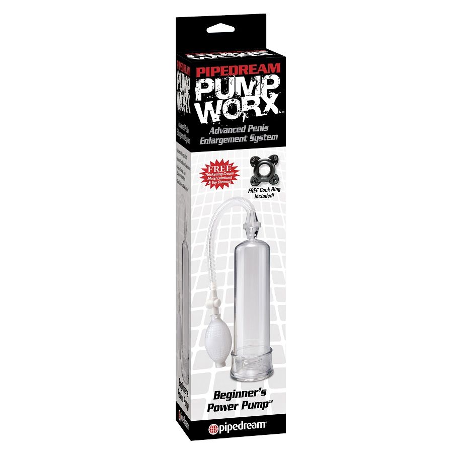 PUMP WORX Beginners Power Pump Clear, pompe à pénis transparente