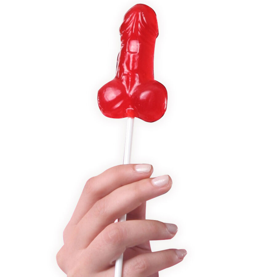 Sucette en forme de pénis SECRETPLAY, goût fraise, cadeau coquin plein d’humour
