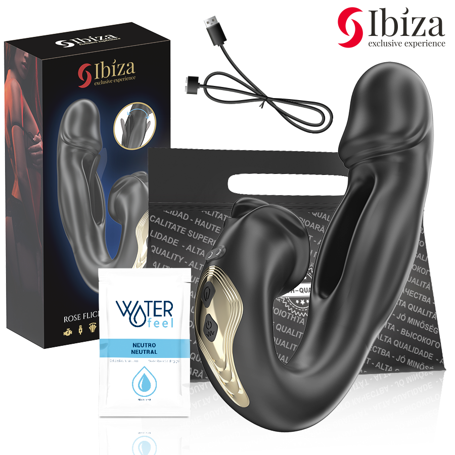 Vibromasseur clitoridien rose à stimulation oscillante, rechargeable par USB IBIZA