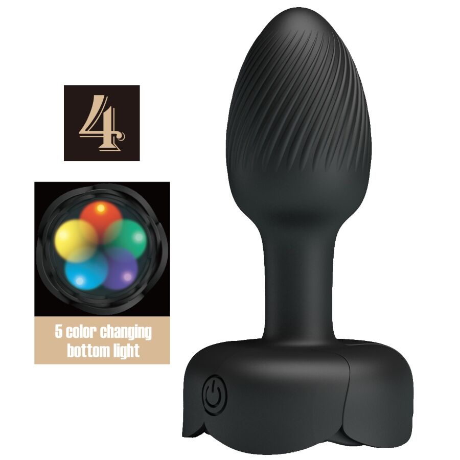 Pretty Love Olman plug anal avec lumière LED, 8,8 cm