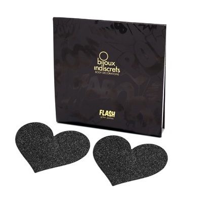Bijoux Indiscrets Flash Black Heart caches pour mamelons