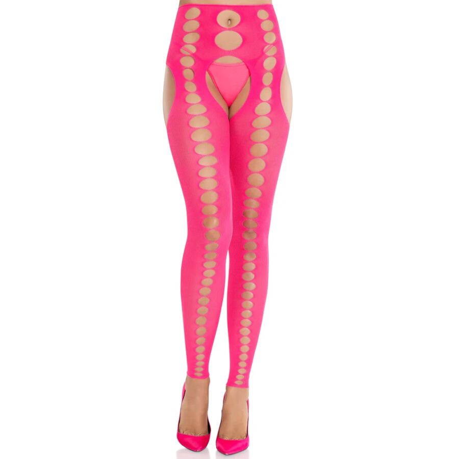 Bas opaques sans couture Leg Avenue rose néon