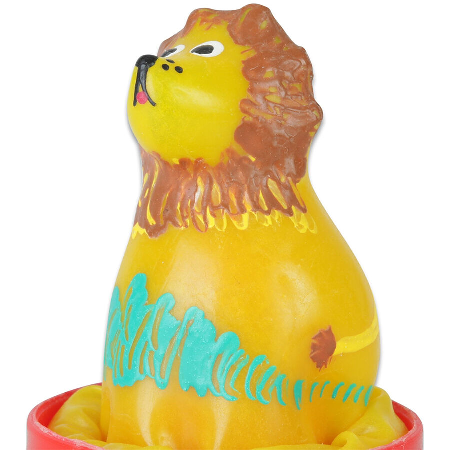 Article fantaisie en latex CONDOMERIE avec lion assis