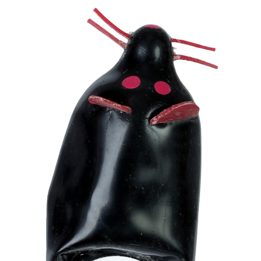 Condomerie Black Mouse XL, cadeau érotique décoratif peint à la main
