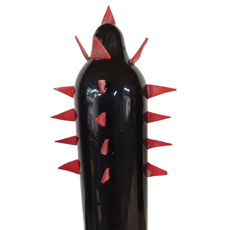CONDOMERIE Black Cactus XL, cadeau érotique peint à la main