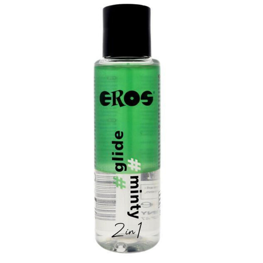 EROS 2 in 1 Glide Minty, lubrifiant à effet frais à base de silicone, 100 ml