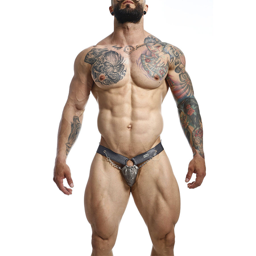 Jockstrap en similicuir PU avec poche à chaîne, respirant et confortable à porter MOB