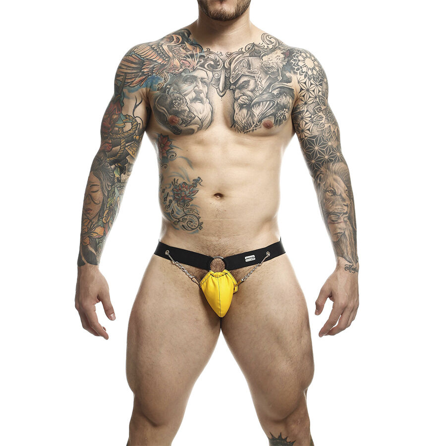 Jockstrap effet simili cuir avec détail chaîne, pour un maintien sportif MaleBasics