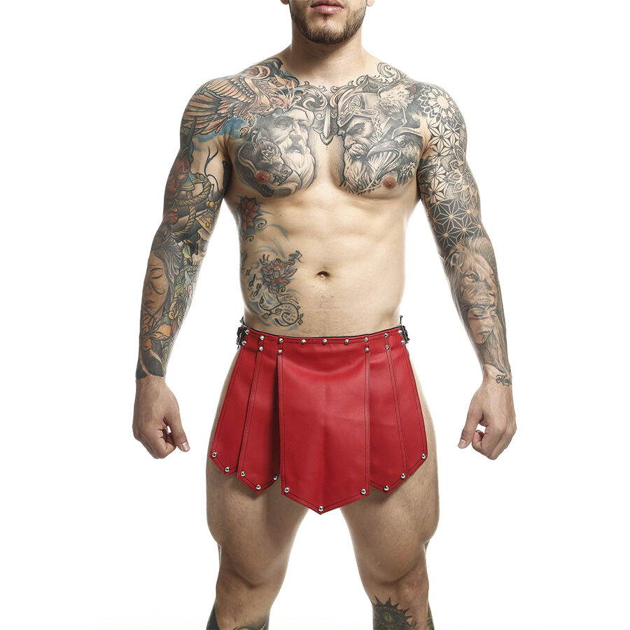 Jupe sexy rouge en similicuir réglable taille unique pour séduire MOB