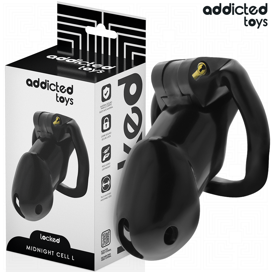 Cage de chasteté ADDICTED TOYS LOCKED Mindnight Cell, taille L